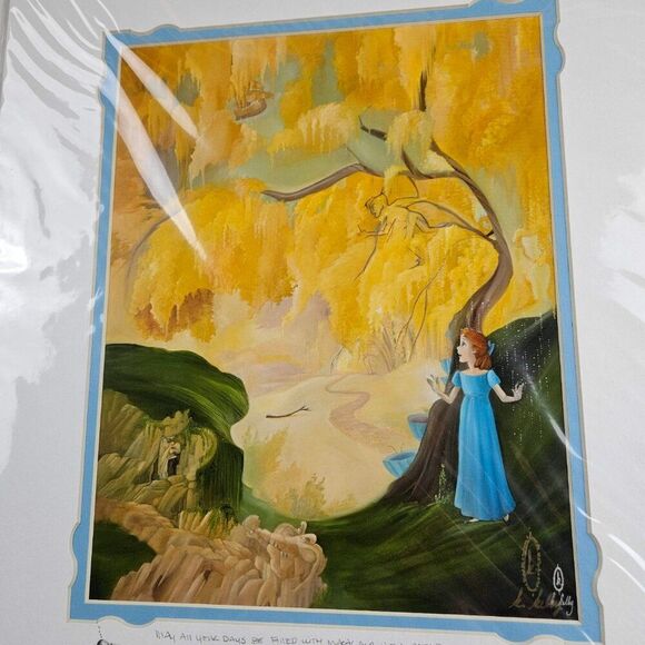 Disney Peter Pan Signed Art Hidden Print Katie Kelly Artist Tinker Bell Tink - Picture 2 of 9